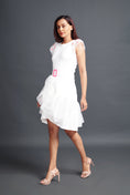 Load image into Gallery viewer, White Bodysuit With High Low Skirt