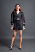 Load image into Gallery viewer, Black Cutwork Overlap Co-Ord Set