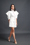 Load image into Gallery viewer, White High Neck Playsuit With Cutwork