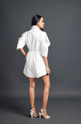 Load image into Gallery viewer, White High Neck Playsuit With Cutwork