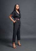 Load image into Gallery viewer, Black Collared Jumpsuit With Belt
