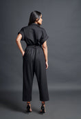 Load image into Gallery viewer, Black Collared Jumpsuit With Belt
