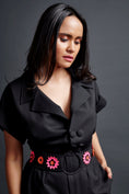 Load image into Gallery viewer, Black Collared Jumpsuit With Belt