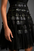 Load image into Gallery viewer, Strappy Dress With Green 3-D Embellishments On Skirt
