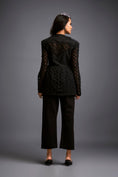 Load image into Gallery viewer, Semi-Sheer Geometric Cutout Jacket With Pants
