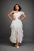 Load image into Gallery viewer, One-shoulder Asymmetrical Co-ord With Tiered Tulle Skirt
