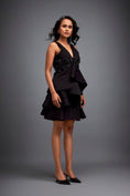 Load image into Gallery viewer, Plunging Neckline Dress With Ruffled Skirt And Beadwork
