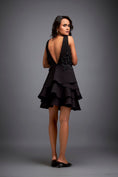 Load image into Gallery viewer, Plunging Neckline Dress With Ruffled Skirt And Beadwork
