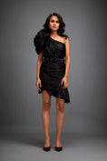 Load image into Gallery viewer, One-shoulder Top With Swarovski Waistband And Tiered Ruffle Skirt
