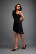 Load image into Gallery viewer, One-shoulder Top With Swarovski Waistband And Tiered Ruffle Skirt
