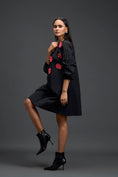 Load image into Gallery viewer, Black Floral Patch Pocket Dress
