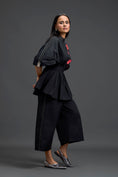 Load image into Gallery viewer, Black Floral Peplum Co-ord Set
