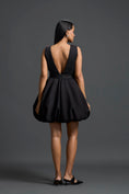 Load image into Gallery viewer, Black Swarovski Floral Bubble Dress
