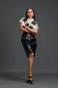 Load image into Gallery viewer, Monochrome Organza Top and Cutwork Skirt Set
