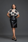 Load image into Gallery viewer, Monochrome Organza Top and Cutwork Skirt Set
