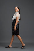 Load image into Gallery viewer, Monochrome Organza Top and Cutwork Skirt Set
