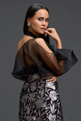 Load image into Gallery viewer, Gunmetal Floral Laser-Cut Mini Skirt
