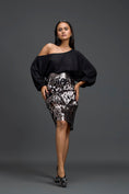 Load image into Gallery viewer, Gunmetal Laser Cutwork Skirt

