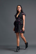 Load image into Gallery viewer, Black Floral Organza Blazer Dress Three-Piece Set
