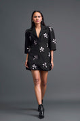Load image into Gallery viewer, Black 3D Floral Blazer Dress
