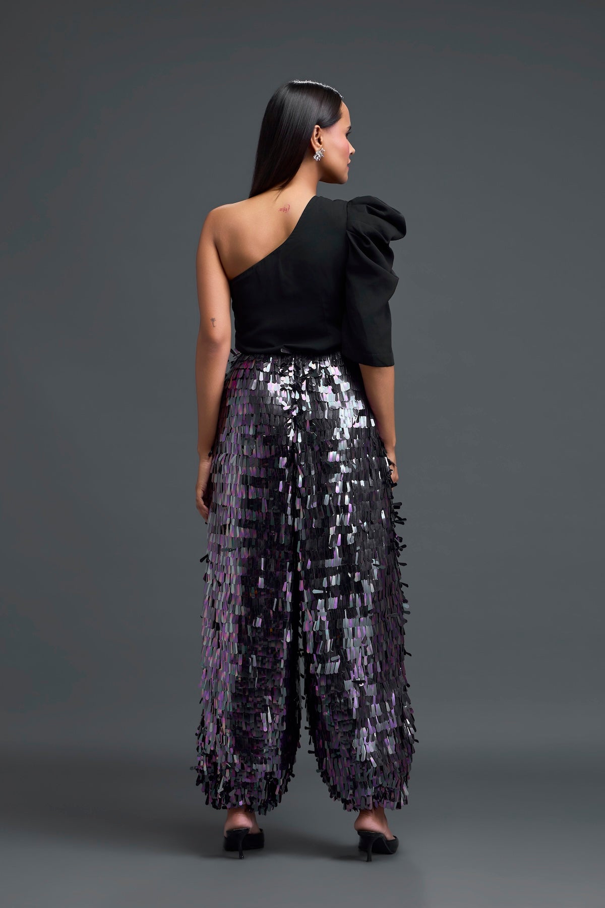 Rainbow Fringe One-Shoulder Co-ord Set