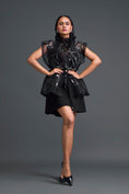 Load image into Gallery viewer, Gunmetal Panelled Organza Co-ord Set

