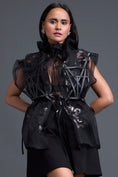 Load image into Gallery viewer, Gunmetal Panelled Organza Co-ord Set
