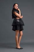 Load image into Gallery viewer, Gunmetal Panelled Organza Co-ord Set
