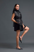 Load image into Gallery viewer, Gunmetal Panelled Organza Co-ord Set
