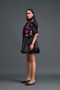 Load image into Gallery viewer, Black 3D Floral Jacket and Taffeta Bubble Dress
