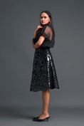 Load image into Gallery viewer, Black Twisted Bustier Organza Top and Laser-Cut Skirt Set
