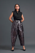 Load image into Gallery viewer, Gunmetal Laser-Cut Trousers
