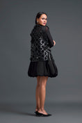 Load image into Gallery viewer, Black Leather Lattice Jacket and Floral Bubble Skirt Set
