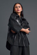 Load image into Gallery viewer, Black Structured Cage Shirt and Wide-Leg Pants Set
