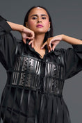 Load image into Gallery viewer, Black Structured Cage Shirt and Wide-Leg Pants Set
