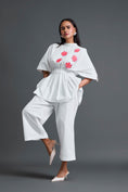 Load image into Gallery viewer, White Floral Peplum Co-ord Set
