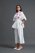 Load image into Gallery viewer, White Floral Peplum Co-ord Set
