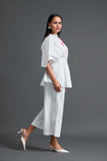 Load image into Gallery viewer, White Floral Peplum Co-ord Set
