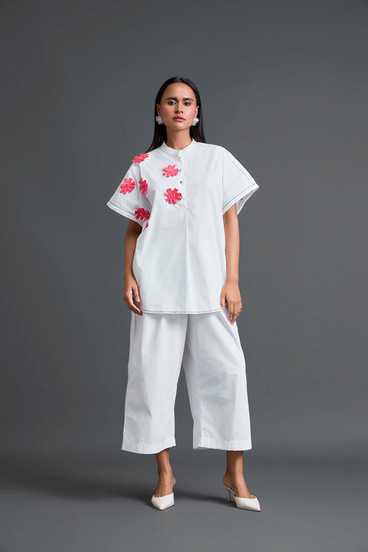 White Floral Patch Co-ord Set