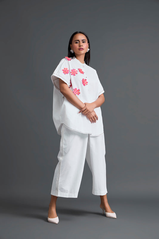 White Floral Patch Co-ord Set