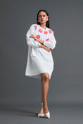 Load image into Gallery viewer, White Floral Patch Pocket Dress
