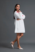 Load image into Gallery viewer, White Floral Patch Pocket Dress
