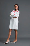 Load image into Gallery viewer, White Floral Patch Pocket Dress
