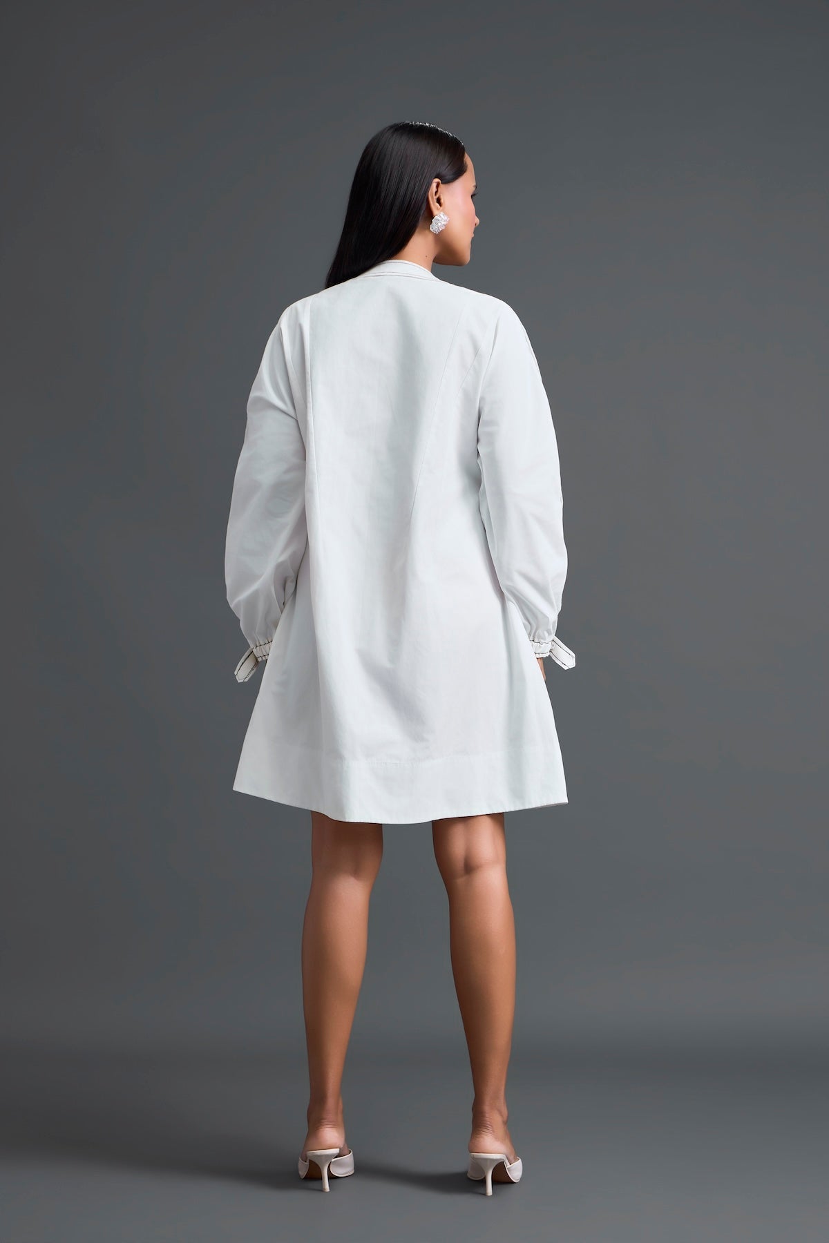 White Floral Patch Pocket Dress