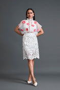 Load image into Gallery viewer, White Glossy Laser-Cut Pencil Skirt
