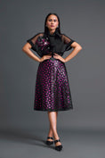Load image into Gallery viewer, Black Halter Top and Geometric Laser-Cut Skirt Set
