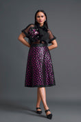 Load image into Gallery viewer, Black Halter Top and Geometric Laser-Cut Skirt Set
