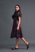 Load image into Gallery viewer, Black Halter Top and Geometric Laser-Cut Skirt Set
