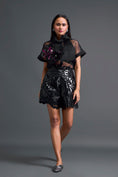 Load image into Gallery viewer, Black Glossy Laser-Cut Shorts
