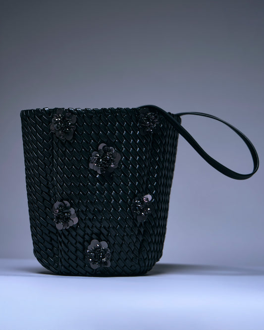 Velour Flora Bucket Bag